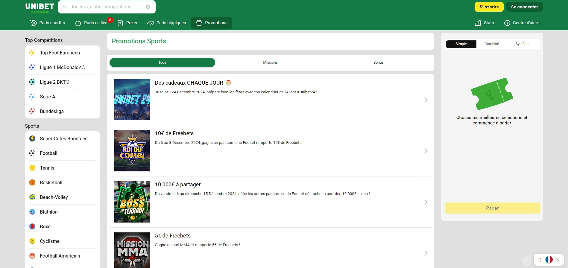 Bonus Unibet